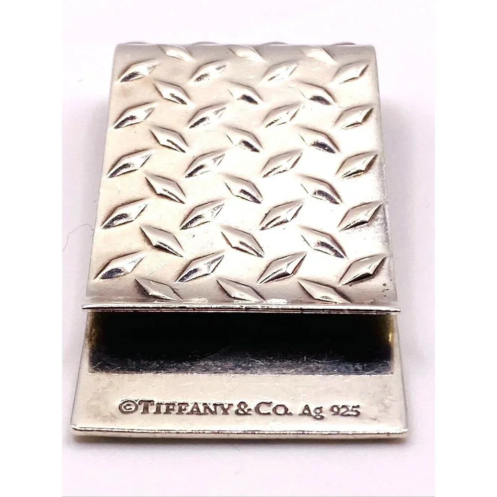 Tiffany & Co Sterling Silver 925 Wide Money Clip Tread Plate